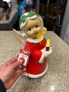 Mr Christmas Ceramic Angel Holding Candle Light Nostalgic 12.5" battery operated - Picture 1 of 1