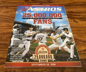 September 2008 Houston Astros Commemorative Program 25,000,000 Fans Issue 9/28 - Picture 1 of 3