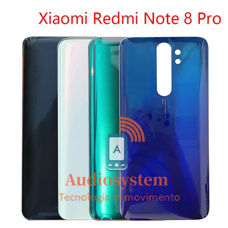 COVER POSTERIORE +BIADESIVO Per XIAOMI REDMI NOTE 8 PRO VETRO SCOCCA M1906G7G