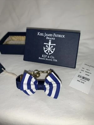 Kiel James Patrick Pulseira Laço Azul Royal, cottonbrass, Padrão Listrado Rrp £ 49 - Imagem 1 de 4