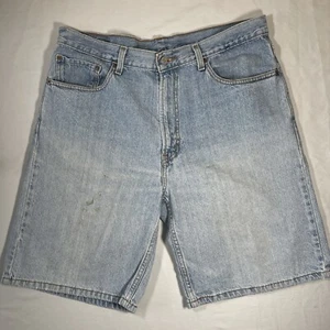 Levi's 550 Denim Jean Shorts Jorts Mens Size 36 Y2K Light Wash Grunge - Picture 1 of 10