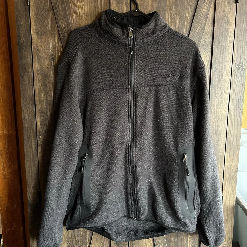 Chaqueta para hombre SOLARIS gris polar cremallera completa con bolsillos con cremallera—talla grande Foto 1 de 4