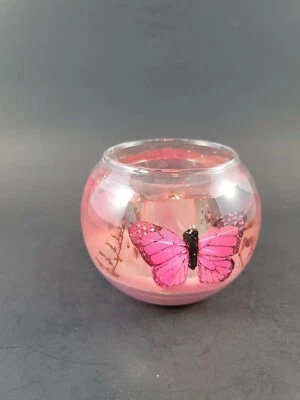 Butterfly Gel Candle Art Scented Pink Beautiful Scene by Burning Expressions  - Image 1 of 4