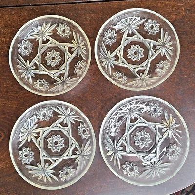 EAPC 4" Tazón Plano Borde Suave Early American Prescut Postre Transparente - Lote de 4 Foto 1 de 4