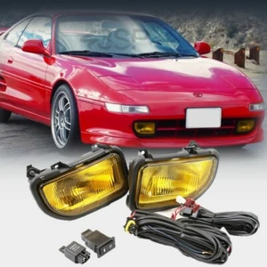 Front Bumper Driving Fog Light For Toyota MR2 1991 1995 Lamps Kit Yellow Set - Picture 1 of 8