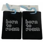Luggage ID Tags for Carry On Bags Suitcase Backpack Travel Born to Roam Rubber