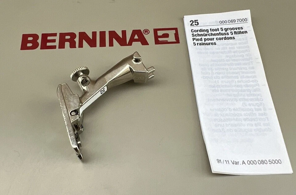 Genuine Bernina Cording Foot #25 with 5 Grooves Original Sewing Machine Part - Image 1 of 1