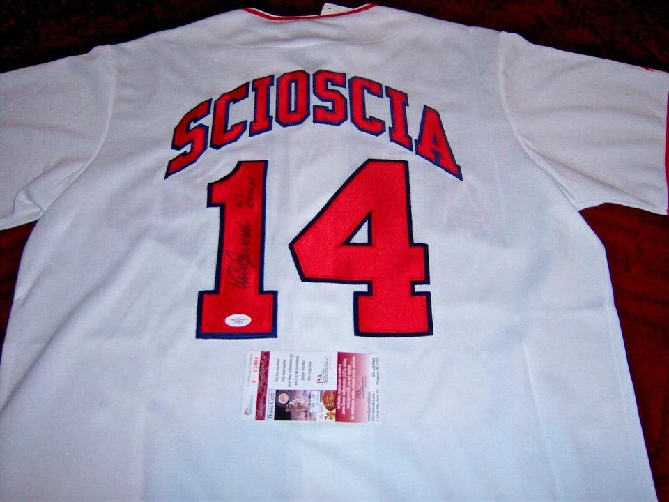 MIKE SCIOSCIA ANAHEIM ANGELS JSA/COA SIGNED OFFICIAL LICENSED MAJESTIC JERSEY - Image 1 of 1