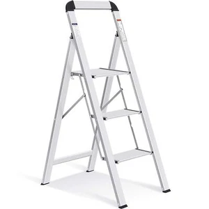 Aluminium 3 Step Ladder Lightweight Step Stool with Non-Slip Pedals Handrail ... - Picture 1 of 12