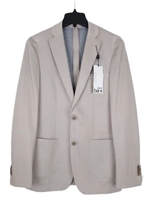 Casaco esportivo Bar III masculino slim fit malha elástica bege micro zig zag 42R novo com etiquetas - Imagem 1 de 4