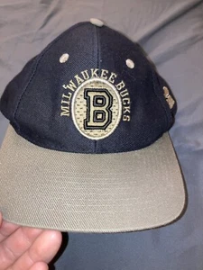 Vintage 90s Milwaukee Bucks Sports Specialties Snapback Hat Acrylic Wool Read… - Picture 1 of 17