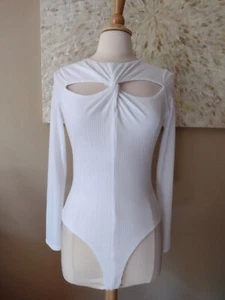 Body para mujer ASTR the Label manga larga recortado blanco talla M - Imagen 1 de 9
