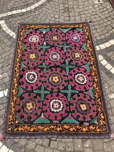 old uzbek suzani handmade ethnic tribal suzani cover table cover Homedecor - Picture 1 of 7