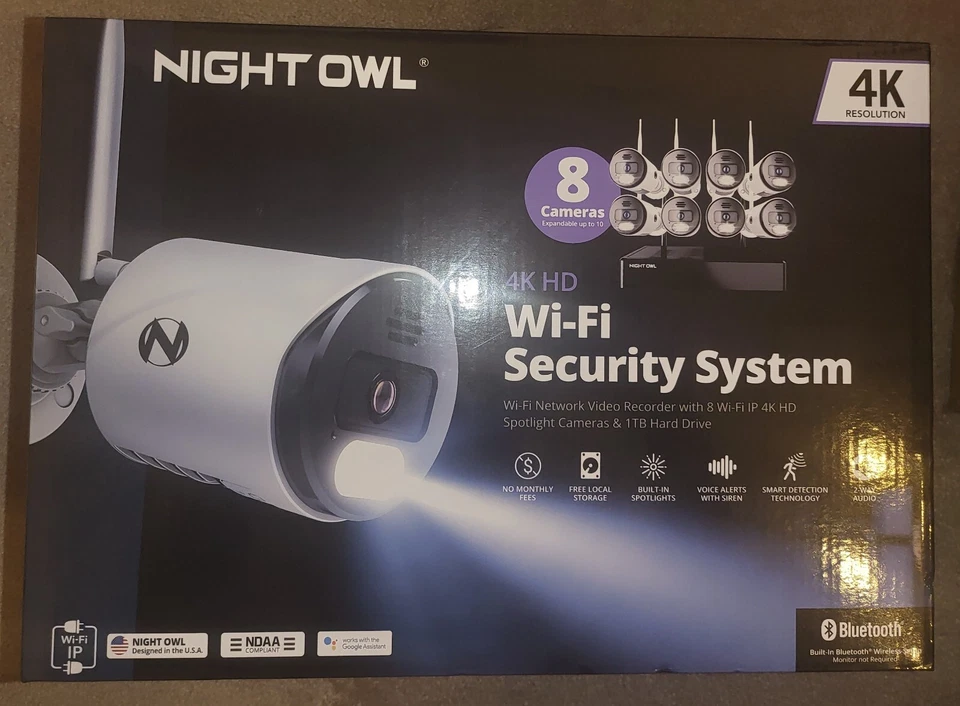 Night Owll 4K UHD Wi-Fi Security Camera System with Bluetooth