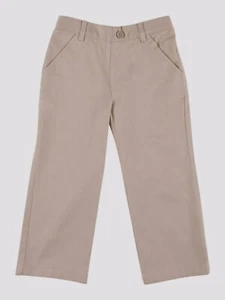 George Toddler Boy or Girl Unisex School Uniform Flat Front Pants, Beige, 2T - Picture 1 of 2