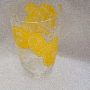 Vintage ~ Glass Tumbler ~ Crystal ~ Lemon Motif ~ 16 oz. - Picture 1 of 6