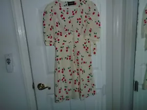 The Kooples Paris Button Down Cherry Detail Silk Dress Size 1 - Picture 1 of 3