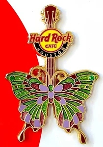 2011 HARD ROCK CAFE HOUSTON BUTTERFLY GEM GUITAR SERIES LE PIN - Picture 1 of 1