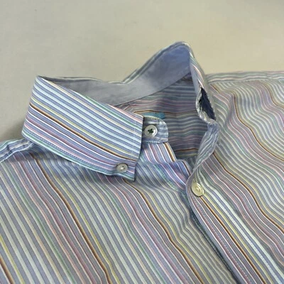J. McLaughlin Men’s Dress Shirt Small Multicolor Button-Down Striped Long Sleeve - Image 1 of 4