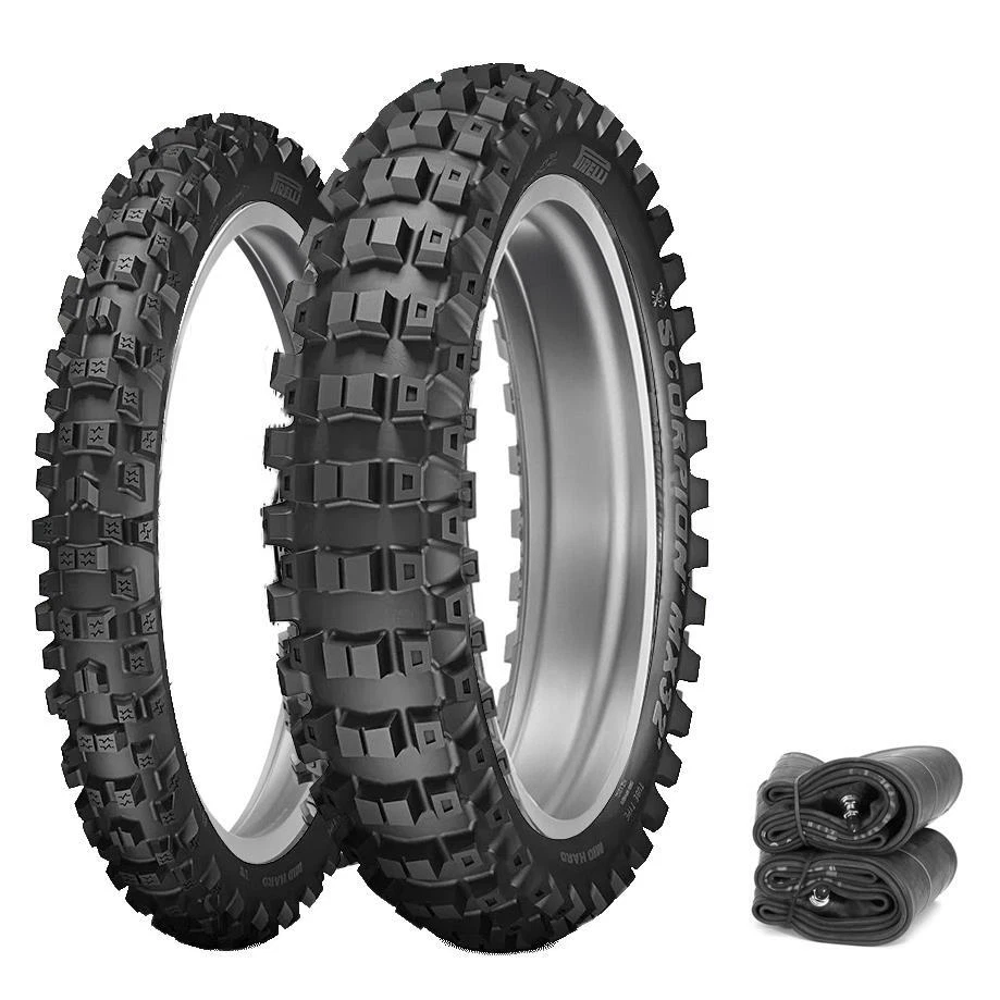 Pirelli Scorpion Mx32 Mid Hard Tires & Tubes Set Motocross Honda CR125R 95-07 - Image 1 of 1