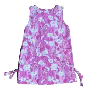 Lilly Pulitzer Shift Dress Pink Daisy Flower Butterfly Girls Size 4 - Picture 1 of 6