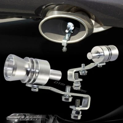 1 x Turbo Sound Fake Blowoff BOV Simulator Exhaust Muffler Pipe Whistle Silver L - Image 1 of 4
