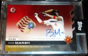 2019 TOPPS BOWMAN NEXT BRANDON MARSH AUTO #D 10/10 GAME USED BALL AFL ALL STARS - Picture 1 of 2