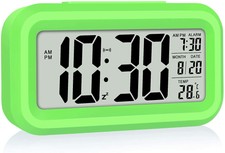 New ListingLed Display Digital Alarm Clock Battery Powered Smart Night Light Easy Operation