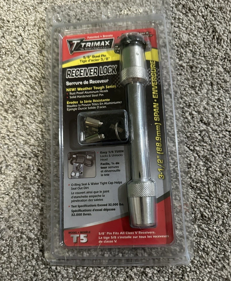 NUEVO TRIMAX T5 5/8" 3.5" SPAN RECEPTOR BLOQUEO CROMO LIBRE 1ST CLS S&H Foto 1 de 1