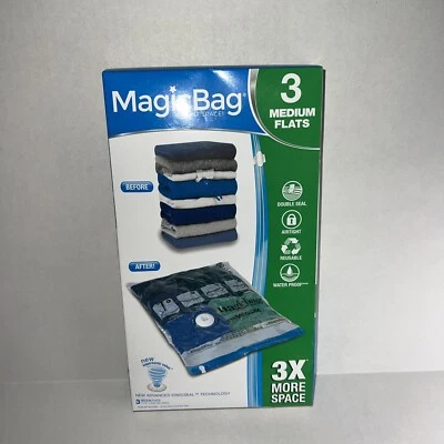Bolsas de Almacenamiento MagicBag 3 Medianas Planas Compresión Ropa Ahorro de Espacio Nuevas Foto 1 de 2