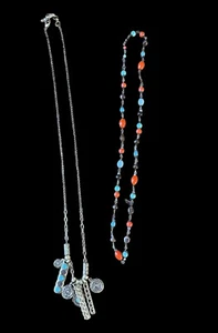Cleobella X and Lucky Necklace Collab Tribal Turquoise Bar Cluster + Beaded 32” - Picture 1 of 22