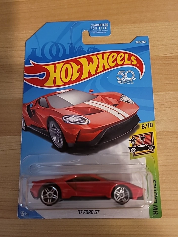 Ford GT rojo Hot Wheels #240 HW Exotics 8/10 '17 con ruedas de radios cromadas Pr5 Foto 1 de 1