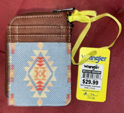Montana West Wrangler Card Wallet Blue Aztec Credit Card Holder - NWT - Image 1 of 4