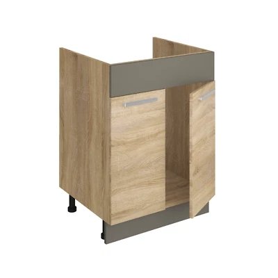 Spülenschrank ALINA 60 cm Küchenschrank Einbauküche Unterschrank Sonoma Eiche - Bild 1 von 4