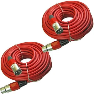 2 XLR 3 pin male to female pair shielded powered speaker cable cords 50 ft 15m - Picture 1 of 2