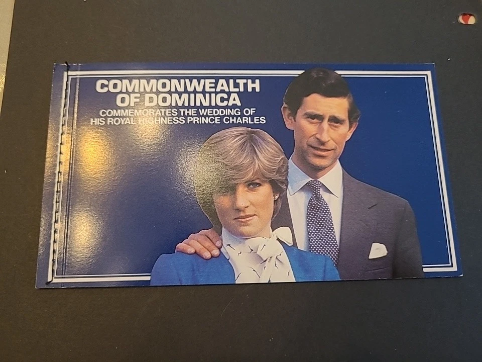 1981 Королевская свадьба Чарльз и Диана MNH марка буклет полный Доминика лот A7 - Изображение 1 из 1
