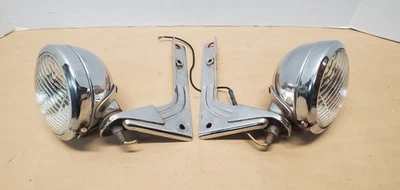 Harley Davidson Shovelhead Hydra Glide Style Spotlight Mounts With Lights - Imagem 1 de 4