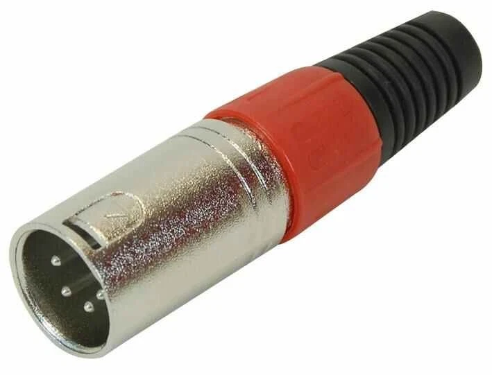 PRO SIGNAL - Plug XLR 4 Kutub dengan Penutup Galas Regangan Merah - Image 1 of 1