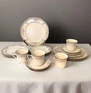 VTG NORITAKE Rothschild 4 (Or 8)Complete Place Settings 20 Pcs Plates & Cups NEW - Picture 1 of 19