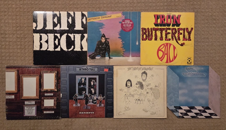 Lot of 7 Classic Rock vinyl record albums Jeff Beck Jethro Tull The Who Traffic  Foto 1 de 1