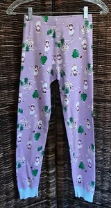Hanna Andersson 100% Organic Cotton Pajama Pants Girl's 10 140 Purple Christmas  - Picture 1 of 5