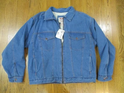 NWT DUKE HABAND Sherpa Lined Denim Jean Jacket Zip Front - Large - Image 1 of 4