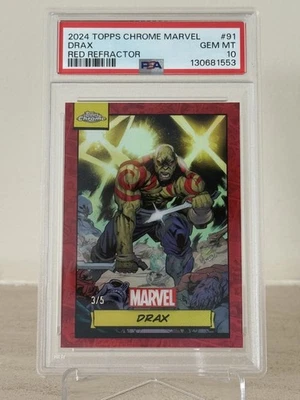 2024 TOPPS CHROME MARVEL #91 DRAX RED REFRACTOR /5 - Image 1 of 2