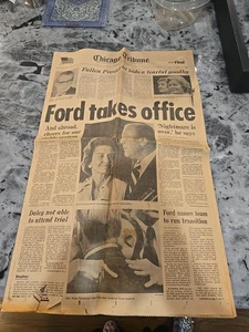 Ford Takes Office Chicago Tribune Saturday August 10 1974 Newspaper 15 PagesSec1 - Picture 1 of 12