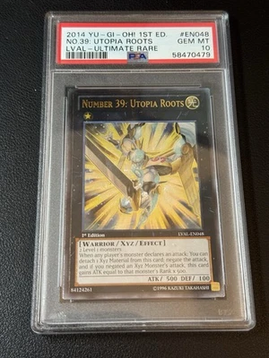Yu-Gi-Oh! Number 39: Utopia Roots LVAL-EN048 Ultimate Rare 1st Edition PSA  10 - Image 1 of 2