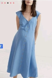 Women's Hatch Collection The Jules Dress Size 1 Linen Blend Midi Maternity - Picture 1 of 12