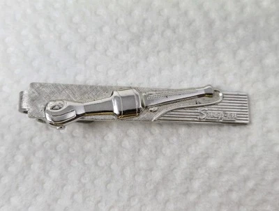 Vintage Snap On Ratchet Tie Clip Bar Silver Tone 2" - Image 1 of 4
