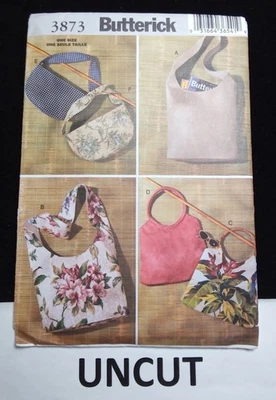 BUTTERICK UNCUT Pattern 3873 One Size Handbags Shoulder Bags Purses 6 Variations - Image 1 of 4