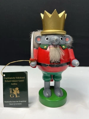 Richard Glässer Erzgebirge Nutcracker Mouse King with Sword 7” - Image 1 of 4