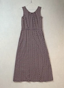 Talbots Dress Womens M Navy Blue Pink Floral Knit Sleeveless Midi Casual - Picture 1 of 10